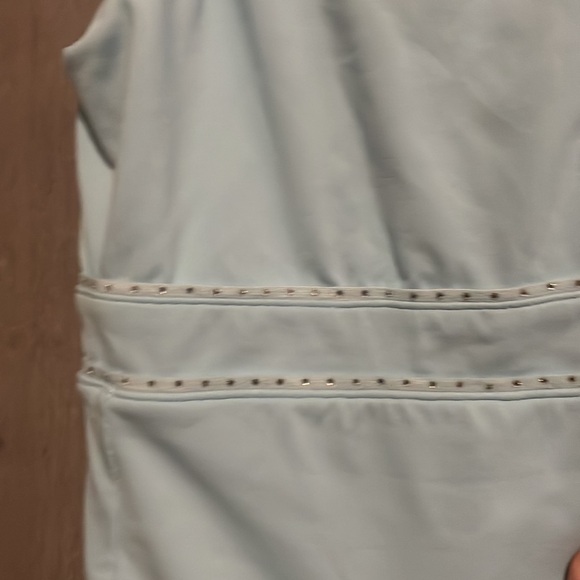 Bloch Diamanté light blue size 6X/7 mesh back dance Leotard Girls - Picture 4 of 9